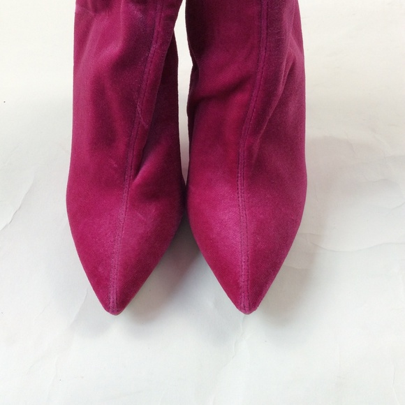 New Jessica Simpson Pelina Pink Velvet Ankle Boot - Picture 5 of 6